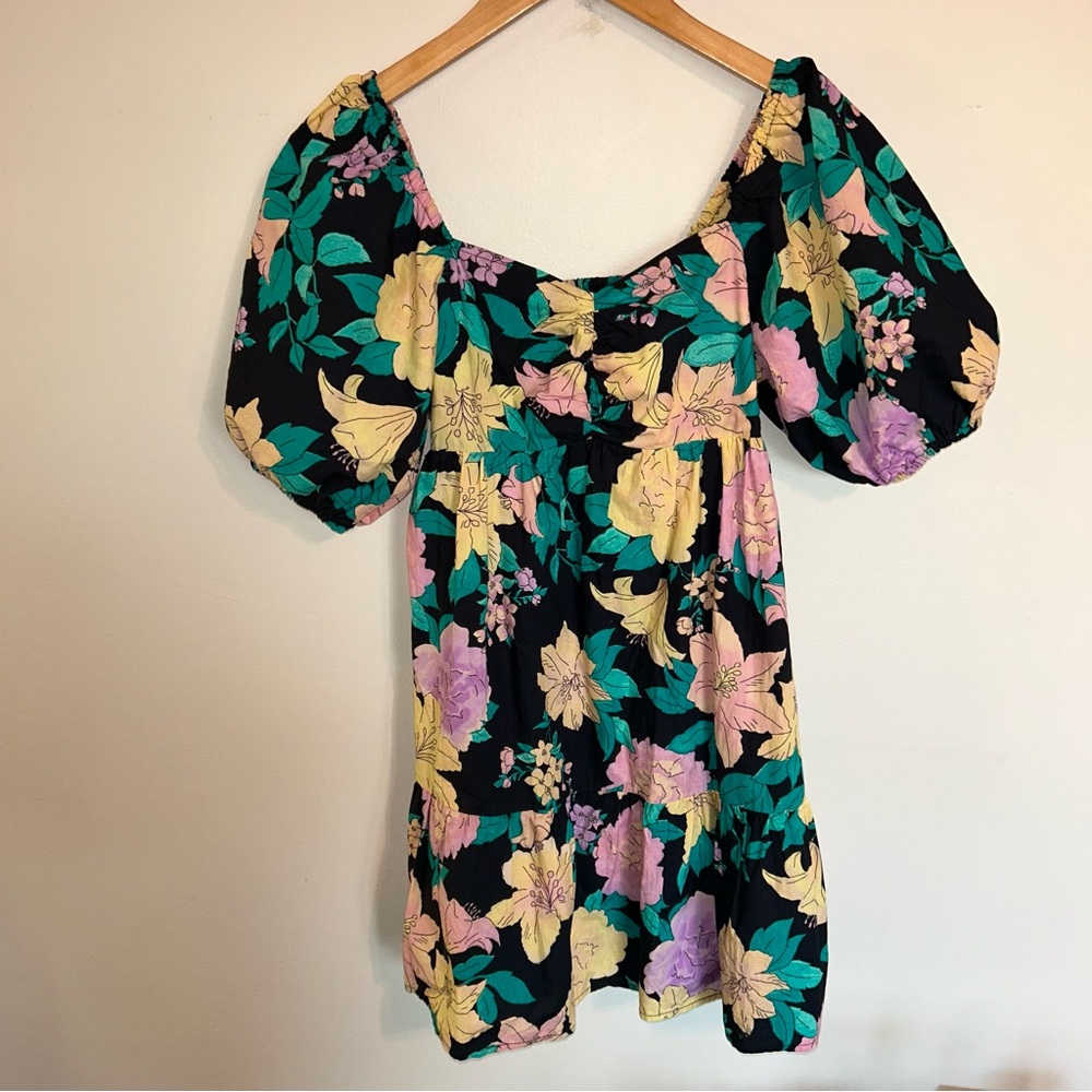 Billabong Be Mine Floral Print Sweetheart Babydoll Dress M Medium Colorful - Picture 3 of 8